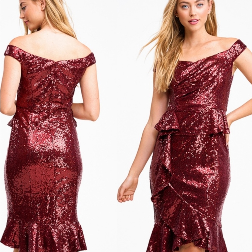 Holidays coming Red sequin dress